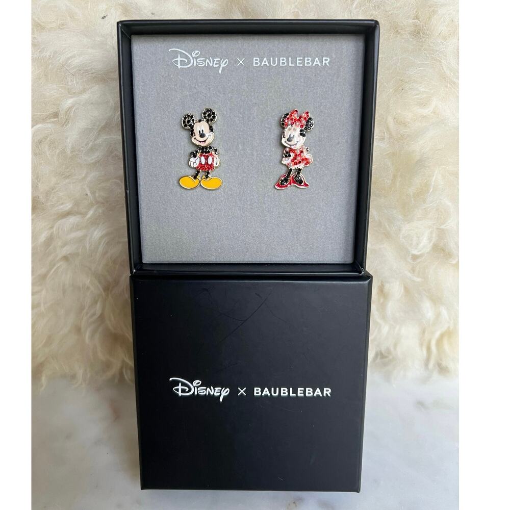 Disney x Baublebar Minnie and Mickey Mouse Crystal Statement Earrings